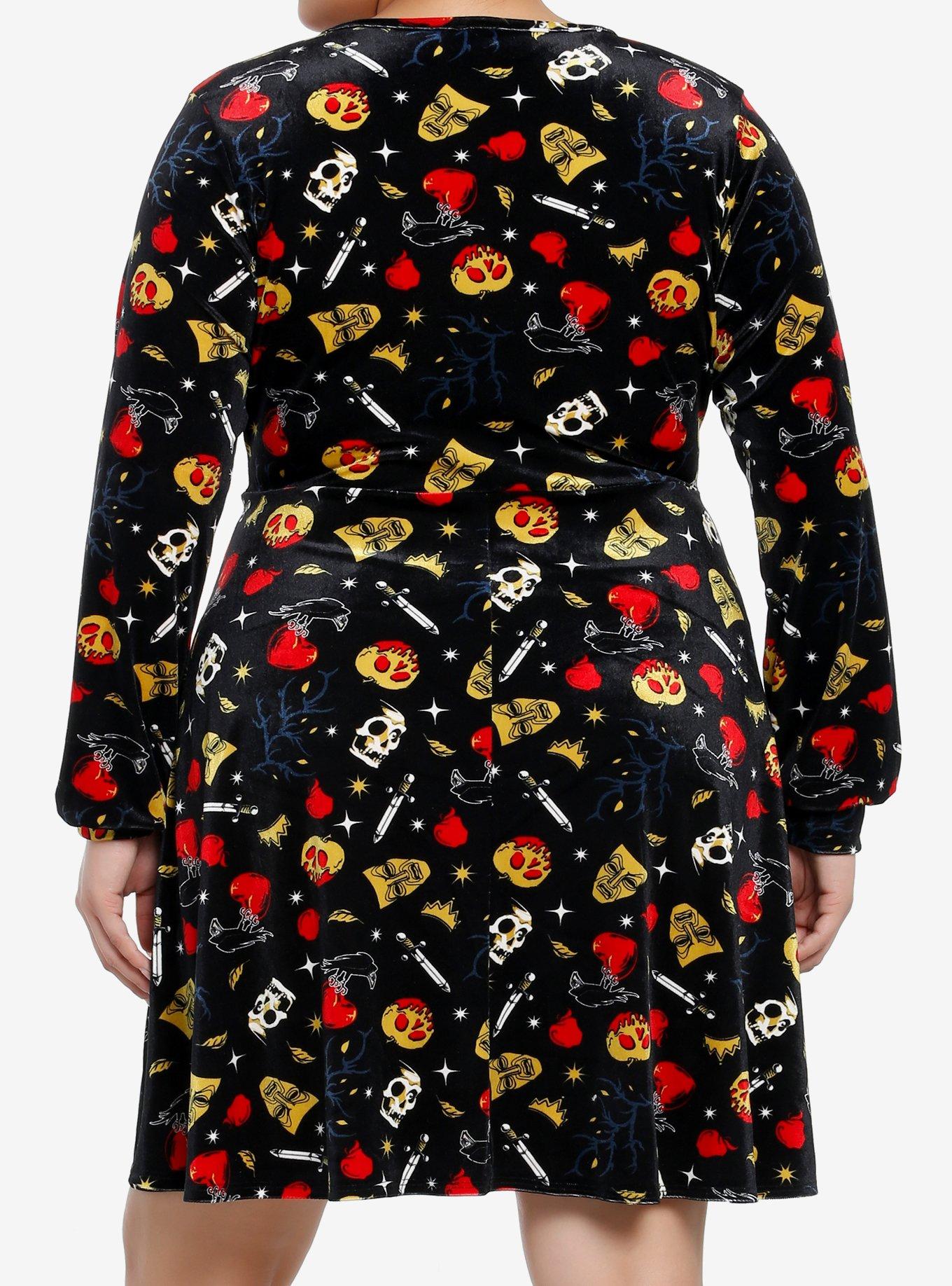 Disney Snow White And The Seven Dwarfs Evil Queen Icons Velvet Dress Plus Size, MULTI, alternate