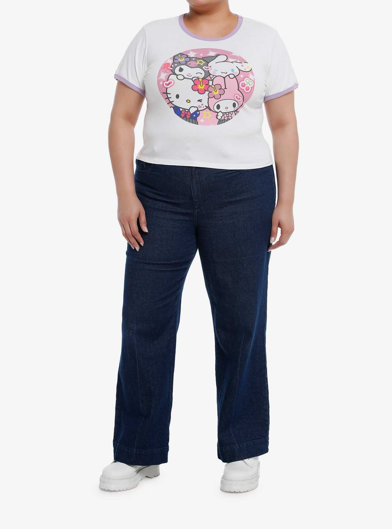 Hello Kitty And Friends Kogyaru Ringer Girls Baby T-Shirt Plus Size, , hi-res