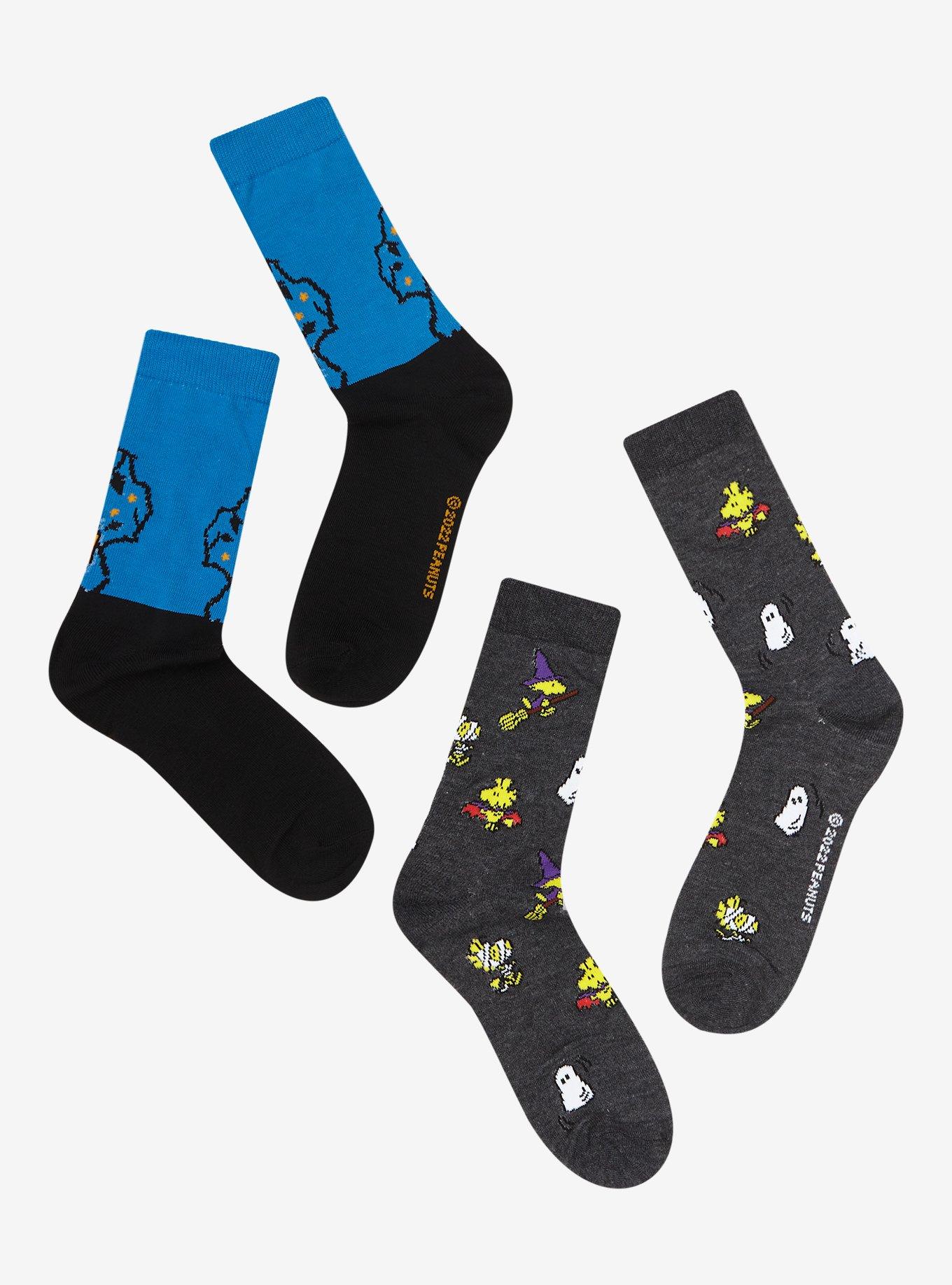 Peanuts Snoopy & Woodstock Halloween Costume Crew Socks 2 Pair, , alternate