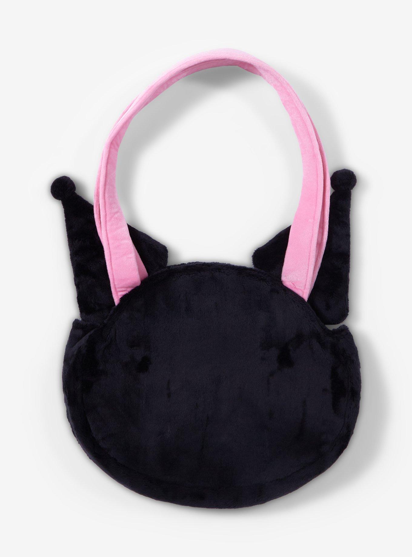 Kuromi Face Plush Tote Bag, , alternate