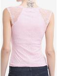 Sweet Society Pastel Pink Lace Sweetheart Top, PINK, alternate