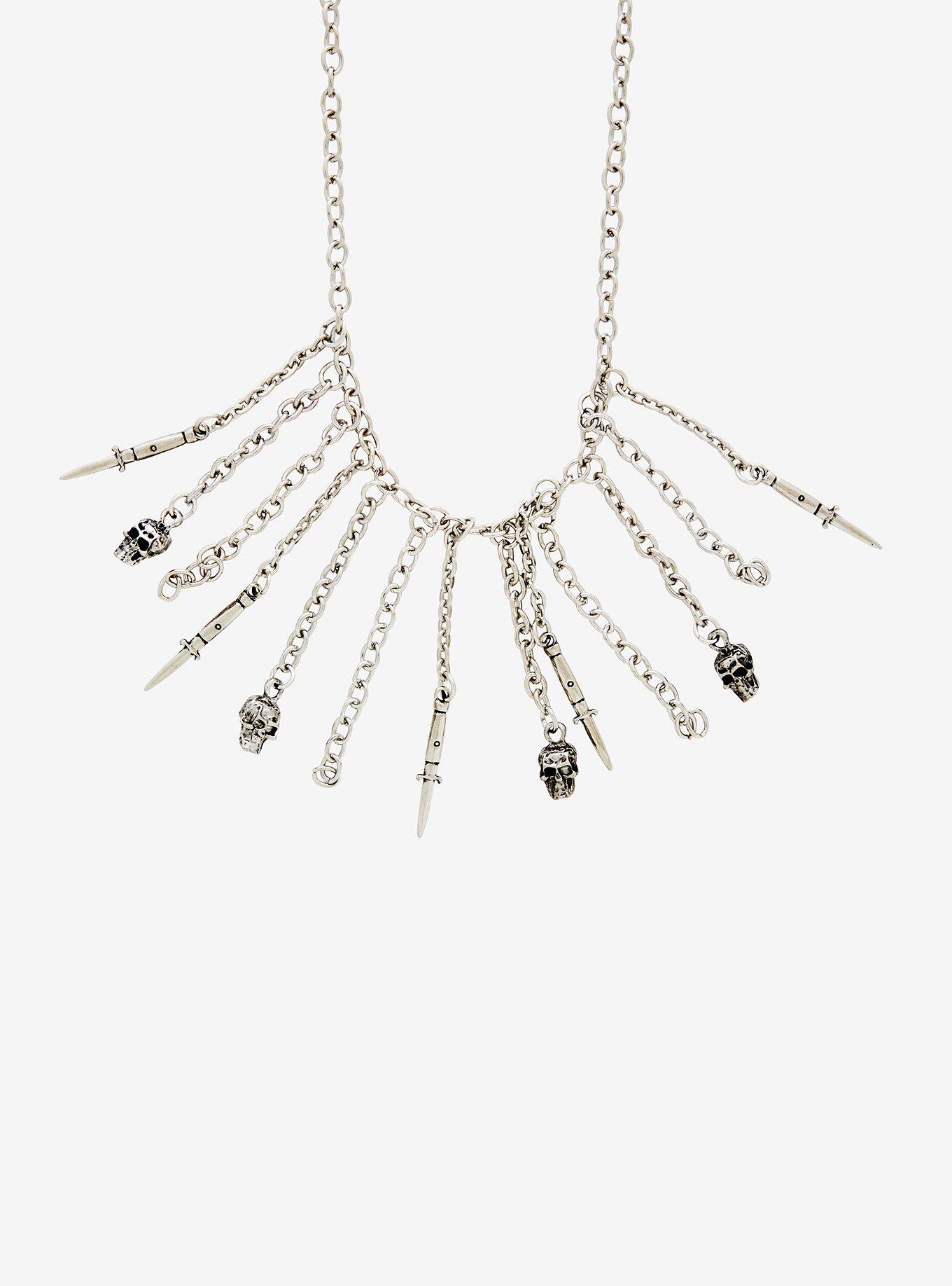 Rock Rebel Skull & Dagger Chan Necklace, , alternate