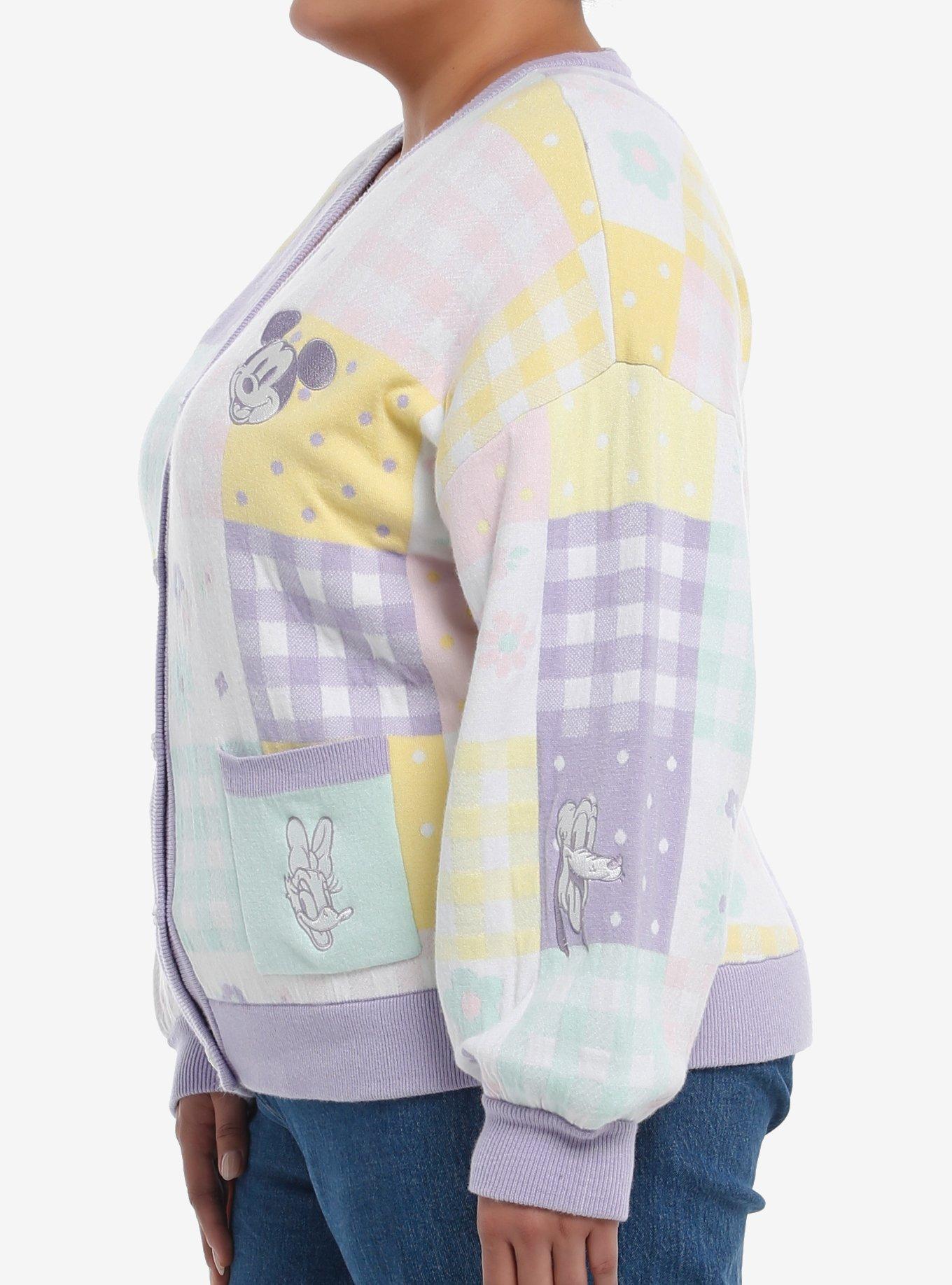 Her Universe Disney Mickey Mouse And Friends Pastel Gingham Cardigan Plus Size, MULTI, alternate