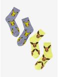 Pokemon Pikachu & Eevee Crew Socks 2 Pair, , alternate