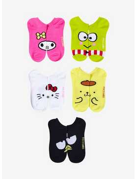 Hello Kitty And Friends Jumbo Face No-Show Socks 5 Pair, , hi-res