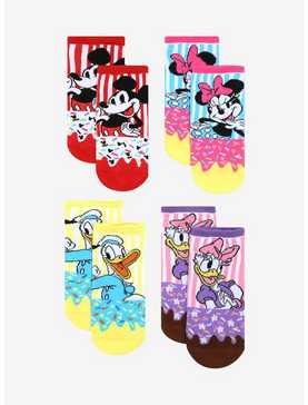 Disney Mickey Mouse & Friends Donut No-Show Socks 4 Pair, , hi-res