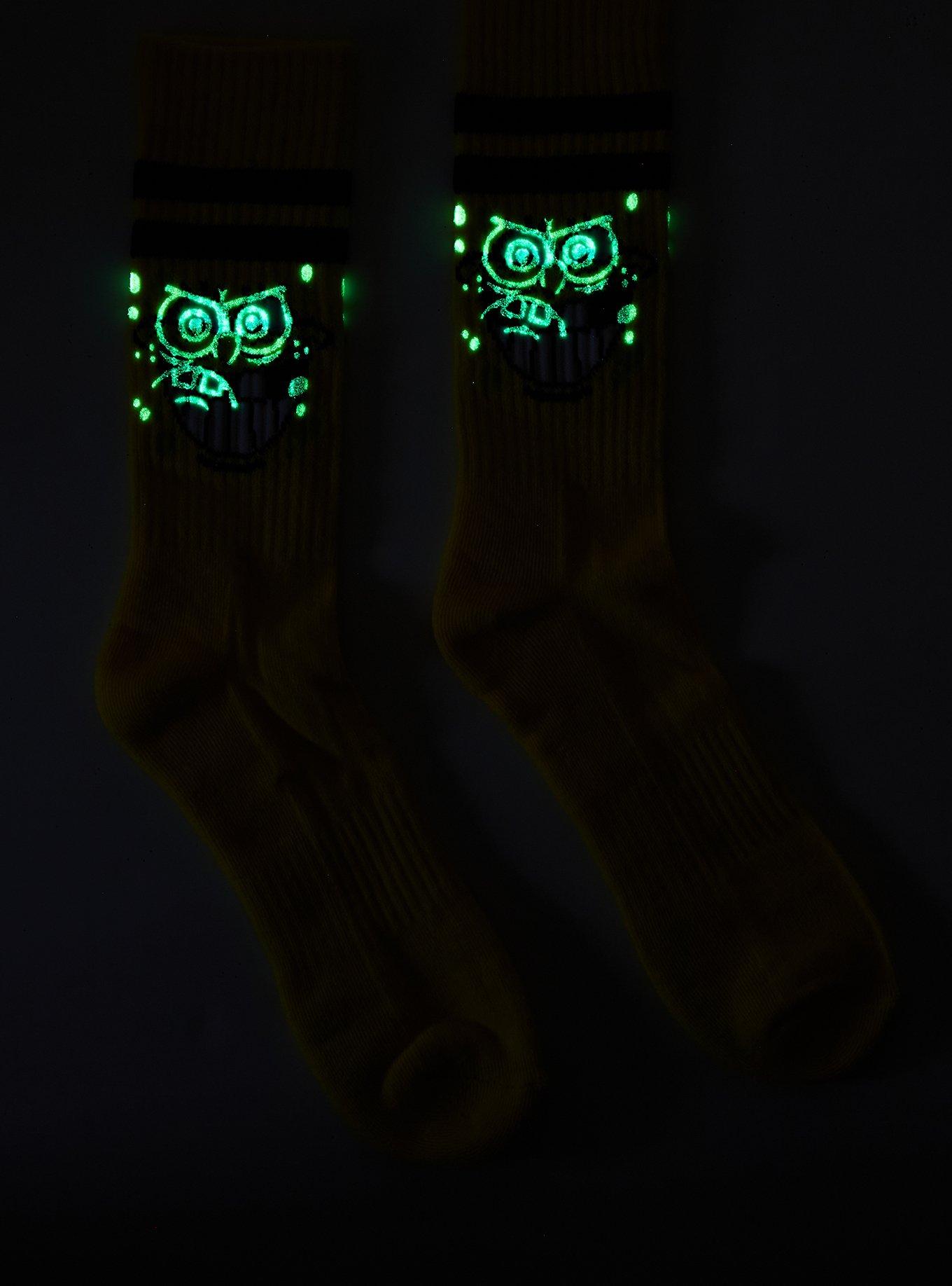 SpongeBob SquarePants Face Glow-In-The-Dark Crew Socks, , alternate