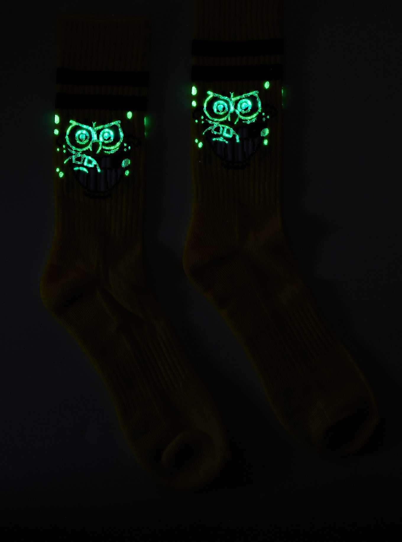 SpongeBob SquarePants Face Glow-In-The-Dark Crew Socks, , hi-res