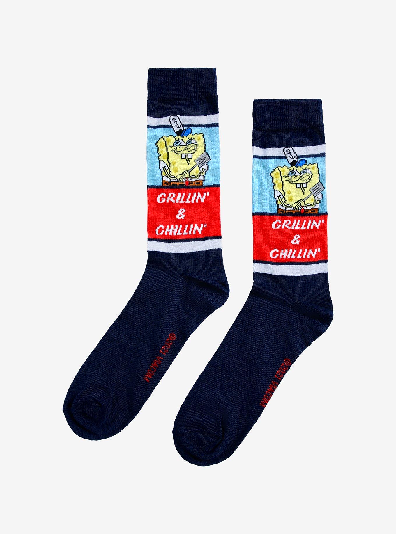SpongeBob SquarePants Grillin' & Chillin' Crew Socks, , alternate