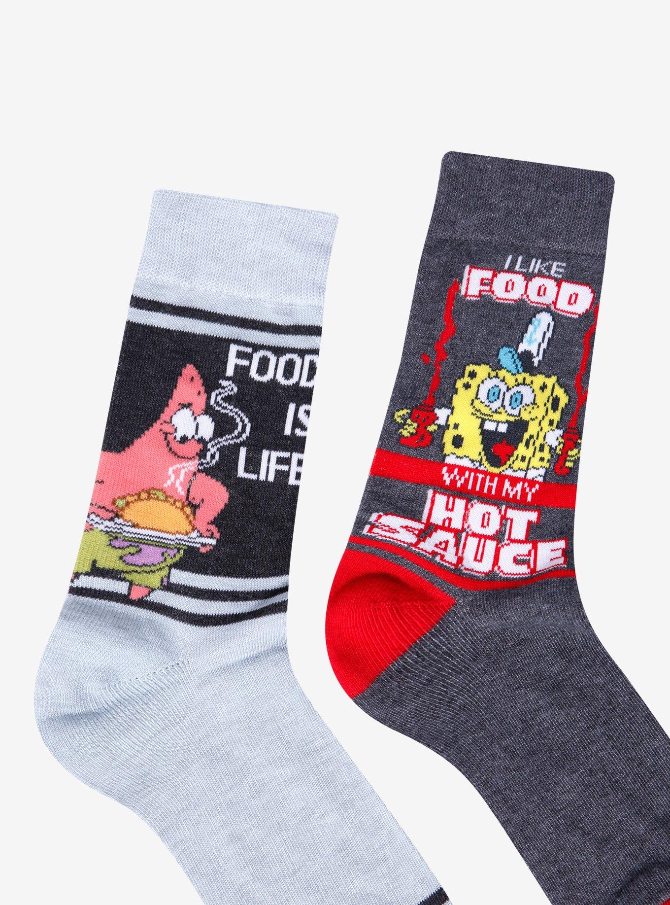 SpongeBob SquarePants Duo Food Crew Socks 2 Pair, , alternate