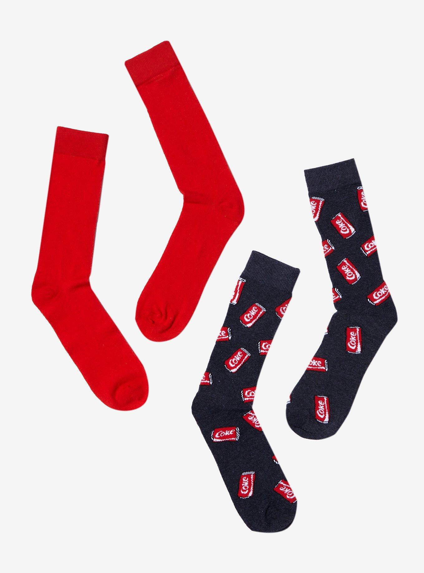 Coca-Cola Logo Crew Socks 2 Pair, , alternate