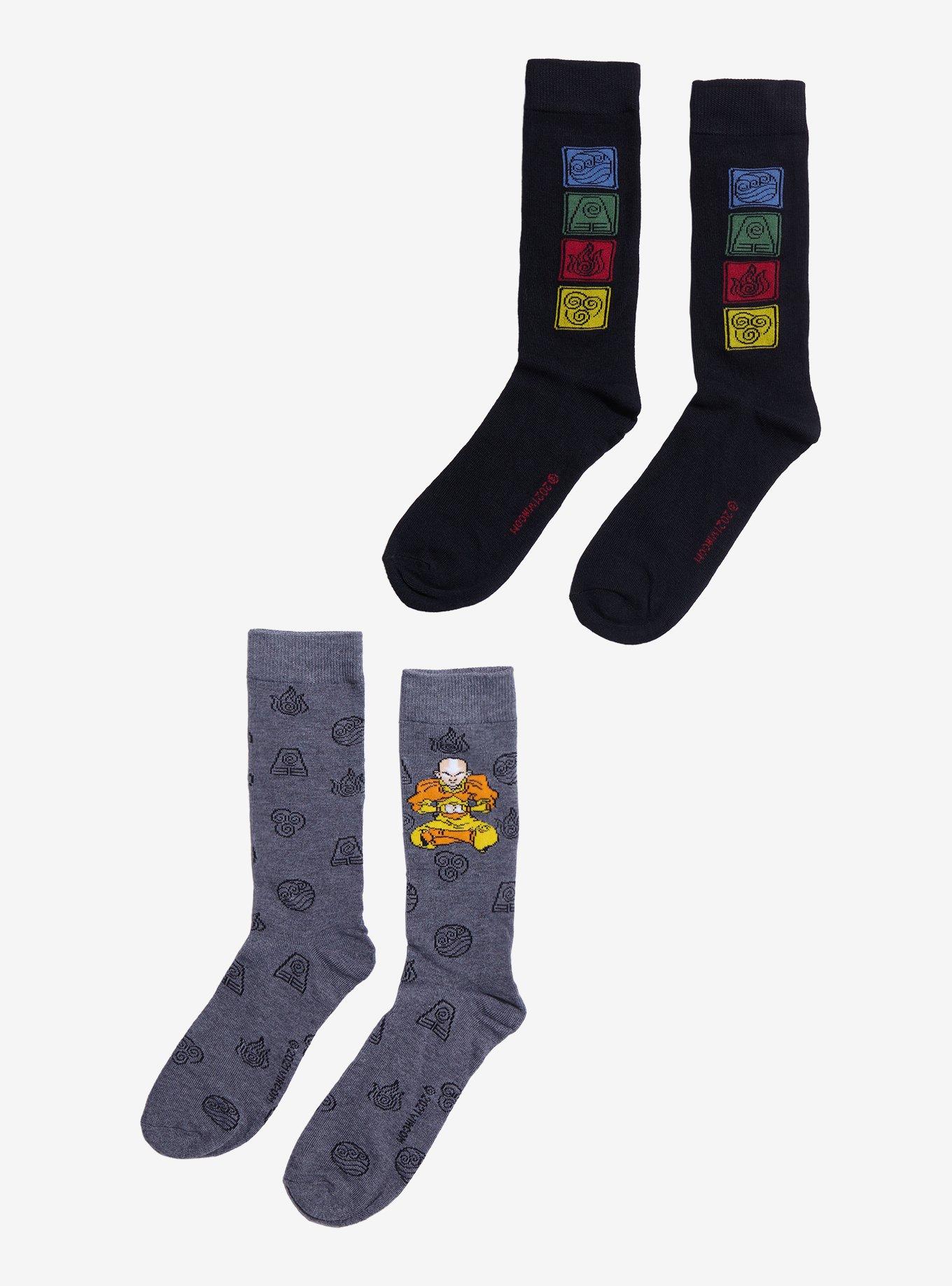 Avatar: The Last Airbender Aang Elements Crew Socks 2 Pair, , alternate