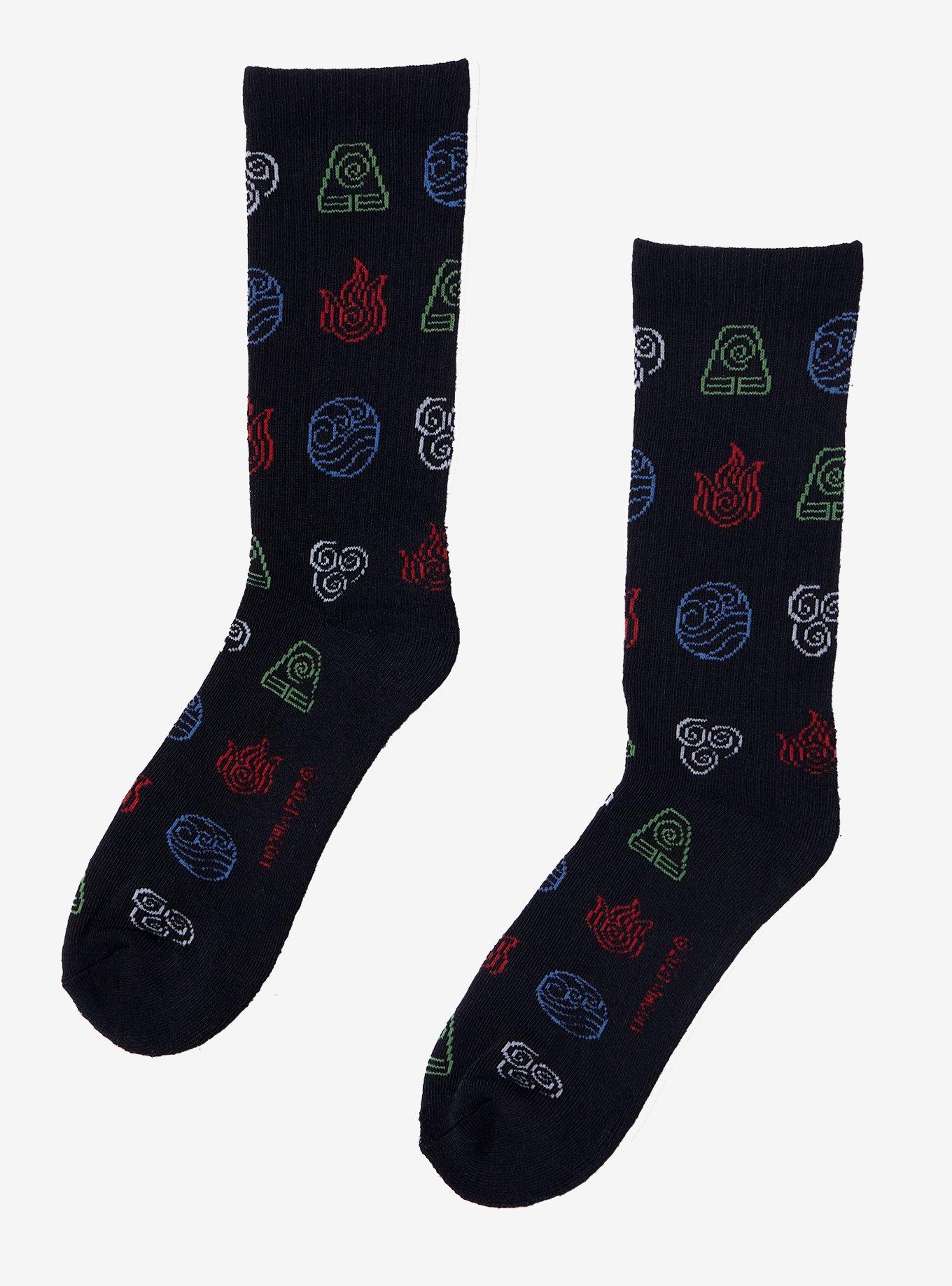 Avatar: The Last Airbender Symbols Crew Socks, , alternate