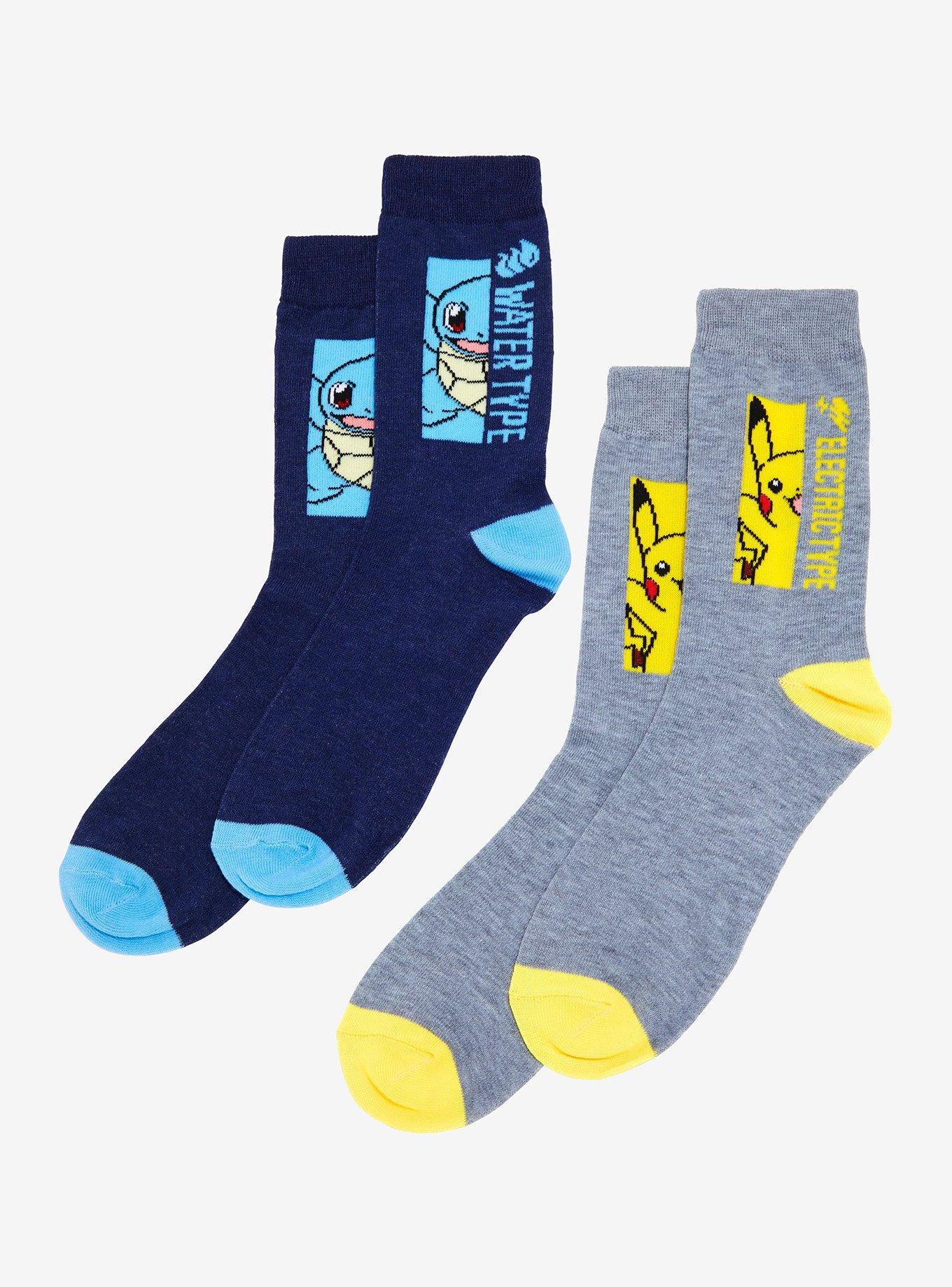 Pokemon Squirtle & Pikachu Crew Socks 2 Pair, , alternate