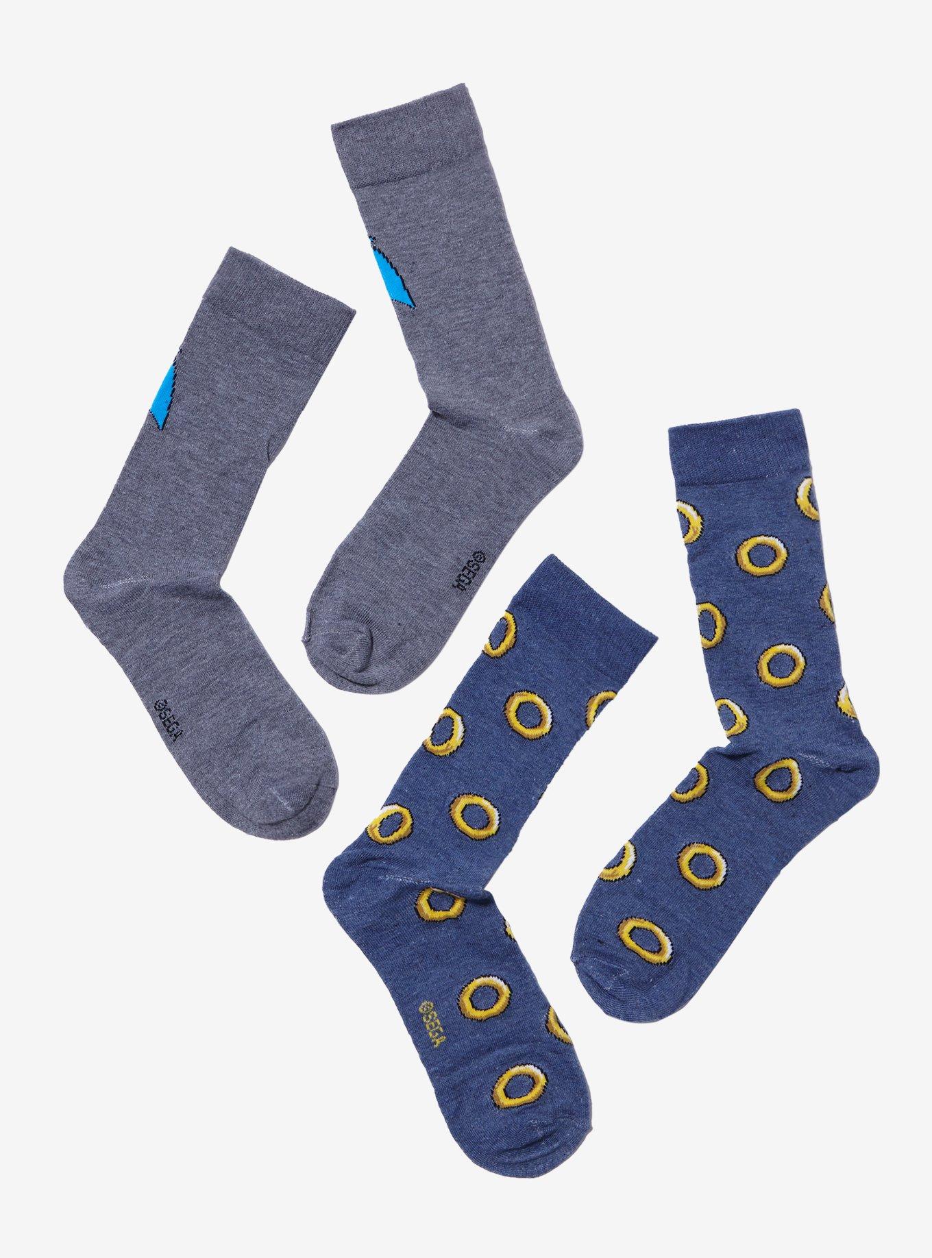 Sonic The Hedgehog Rings Crew Socks 2 Pair, , alternate
