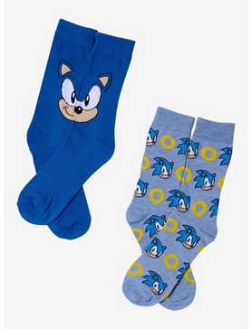 Sonic The Hedgehog Blue Crew Socks 2 Pair, , hi-res