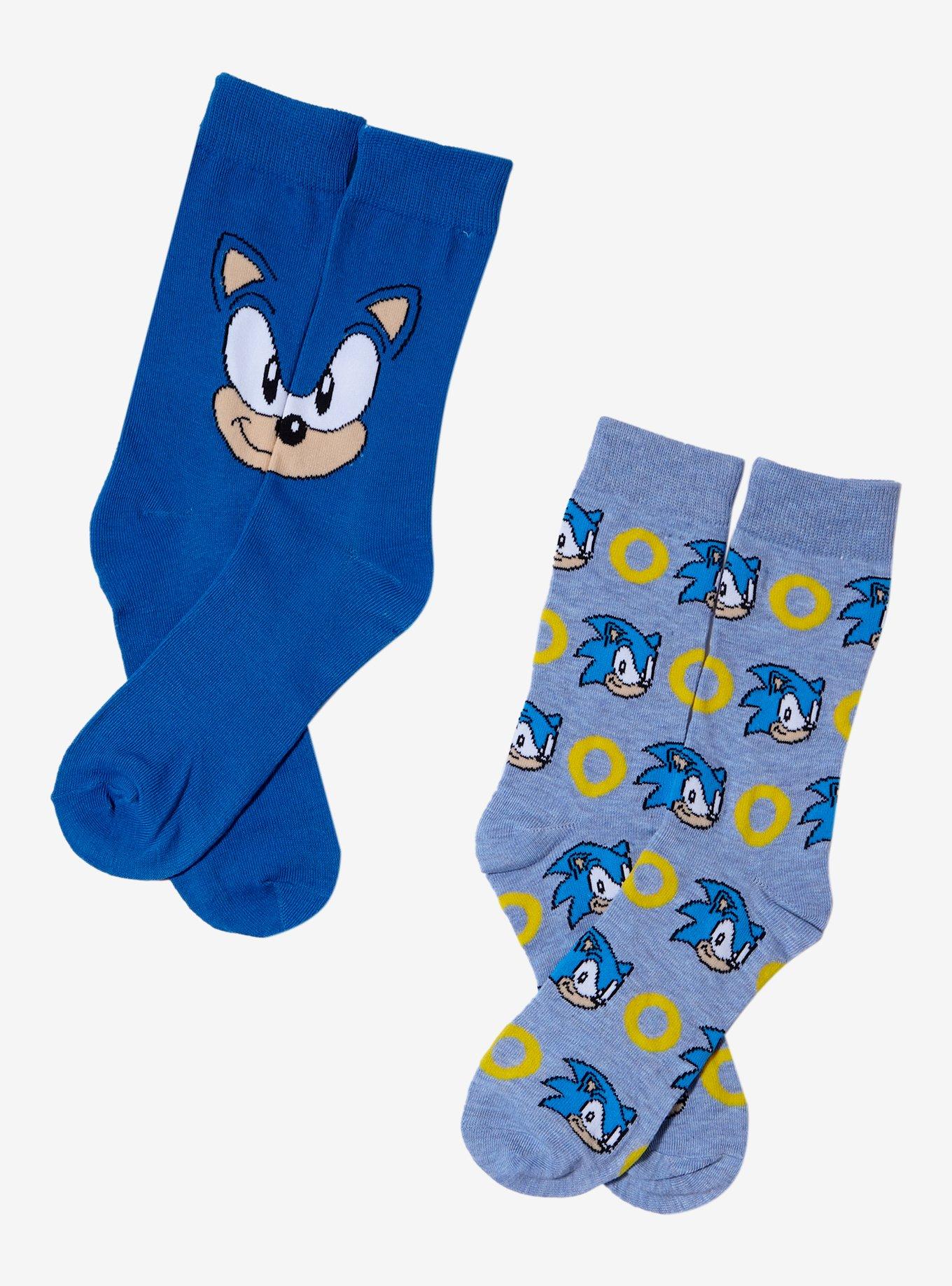 Sonic The Hedgehog Blue Crew Socks 2 Pair, , alternate