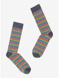 Rugrats Logo Rainbow Stripe Crew Socks, , alternate