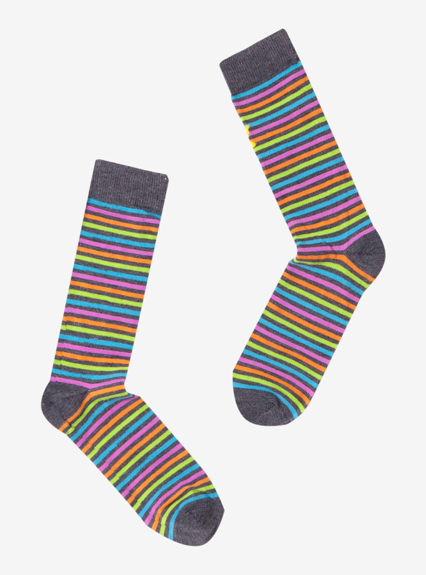 Rugrats Logo Rainbow Stripe Crew Socks, , alternate