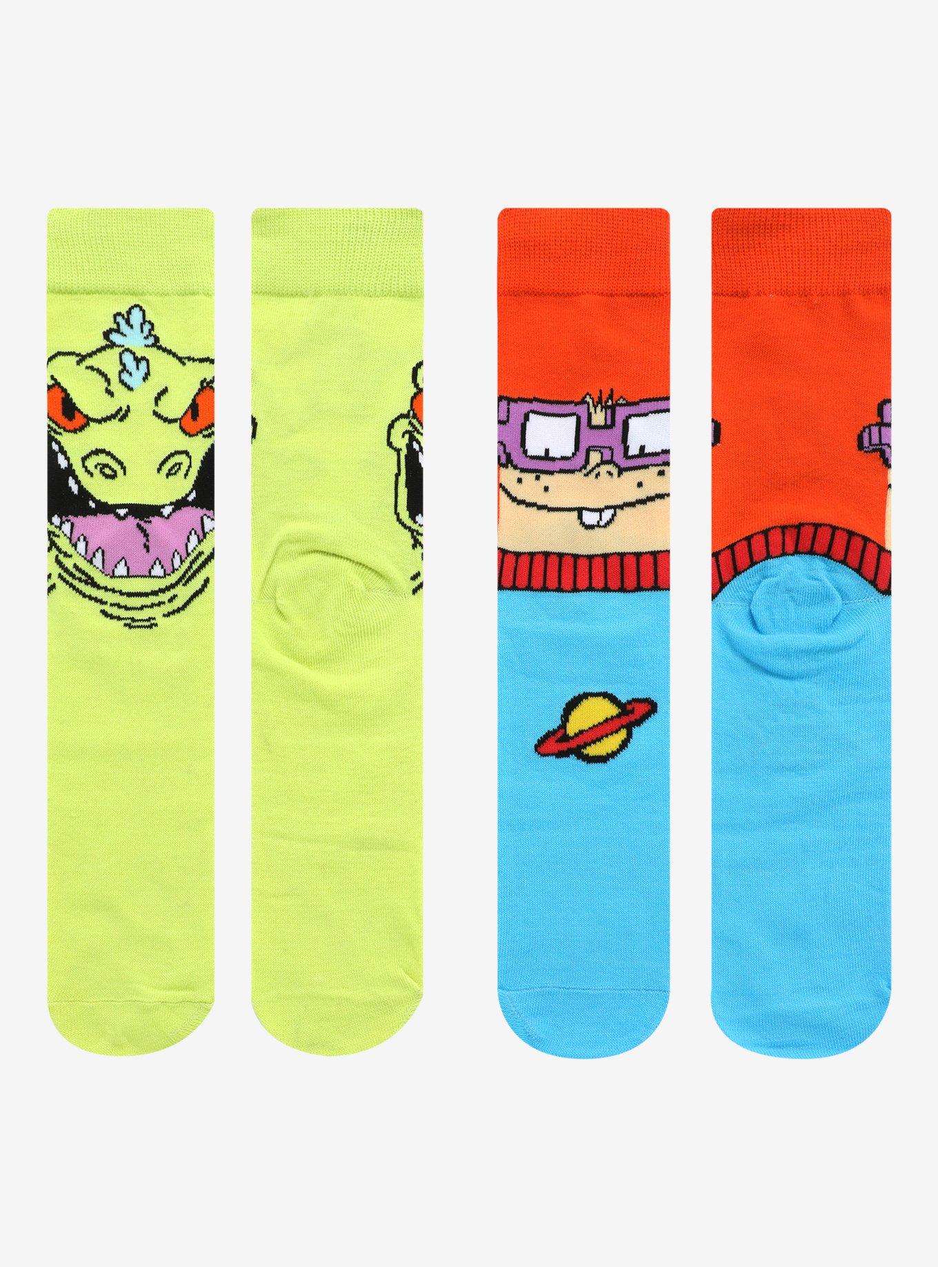 Rugrats Reptar & Chuckie Crew Socks 2 Pair, , hi-res