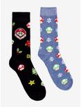 Super Mario Holiday Icons Crew Socks 2 Pair, , alternate