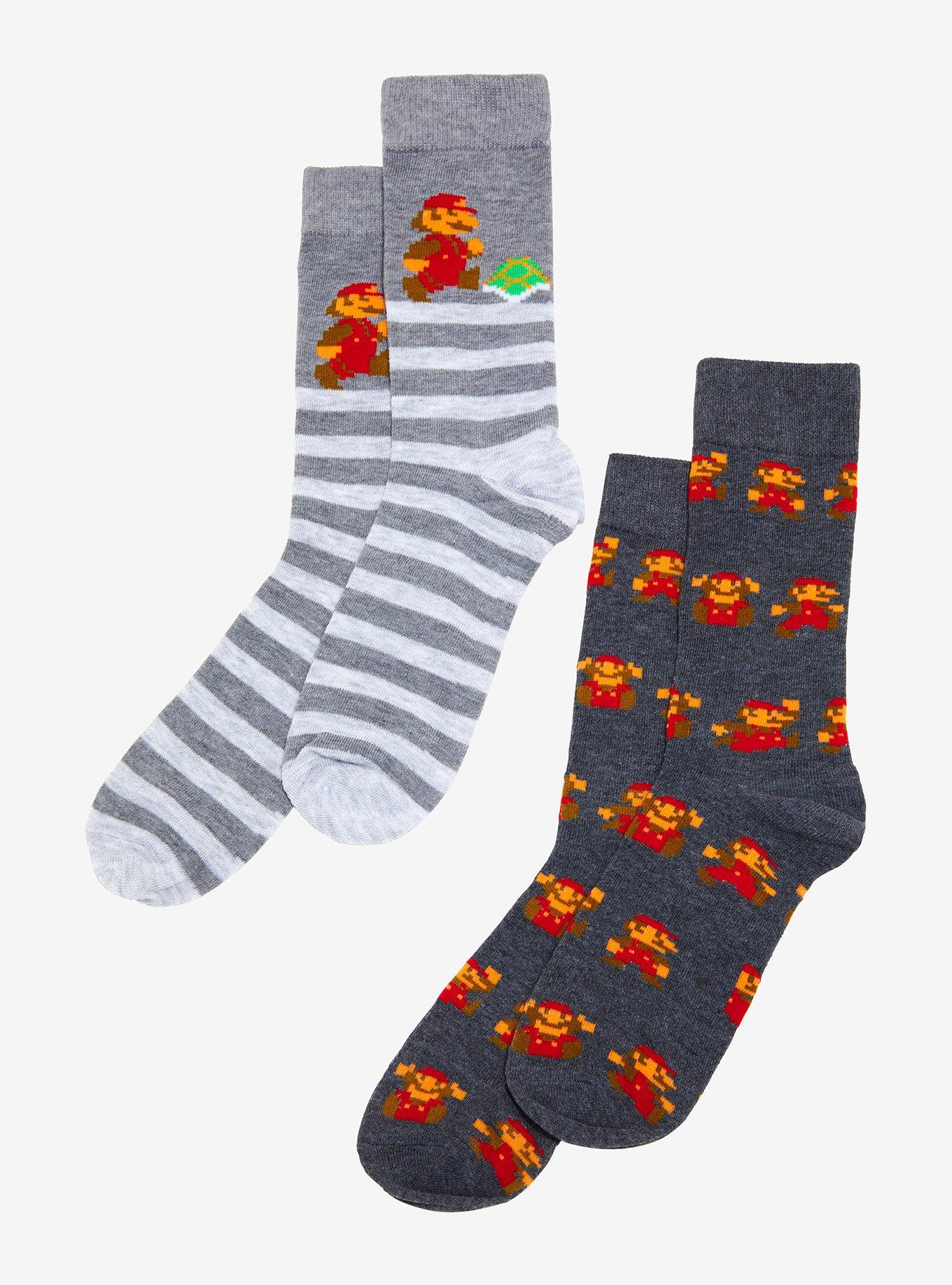 Super Mario 8-Bit Crew Socks 2 Pair, , alternate