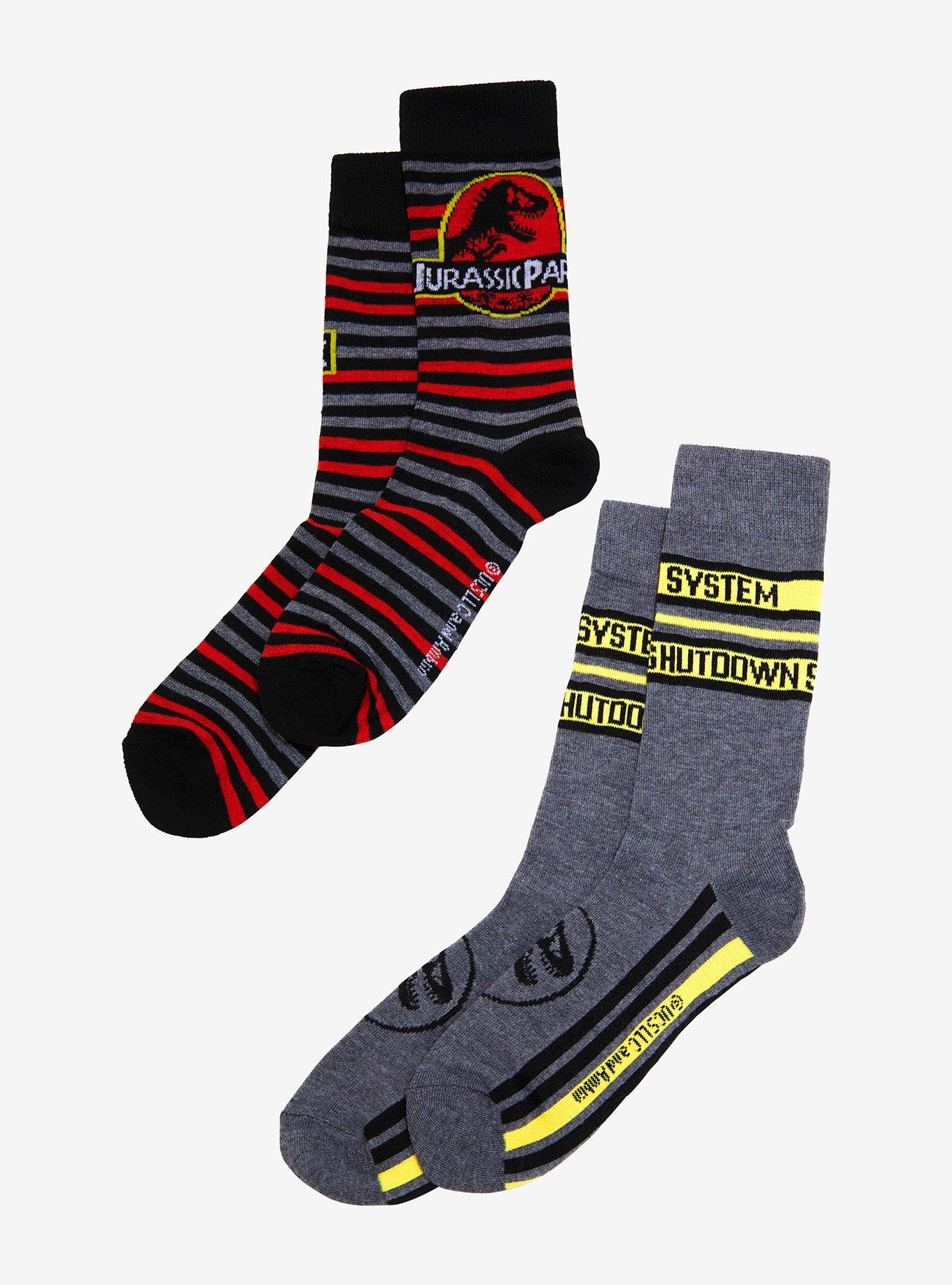 Jurassic Park Stripes Crew Socks 2 Pair, , alternate