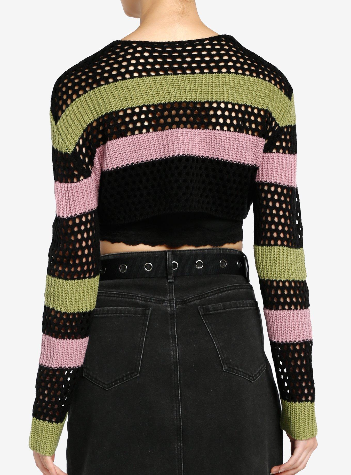 Sweet Society Stripe Girls Knit Shrug, PINK, alternate