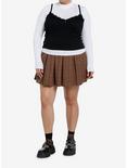Social Collision Black Cami Girls Long-Sleeve Twofer Plus Size, BLACK, alternate