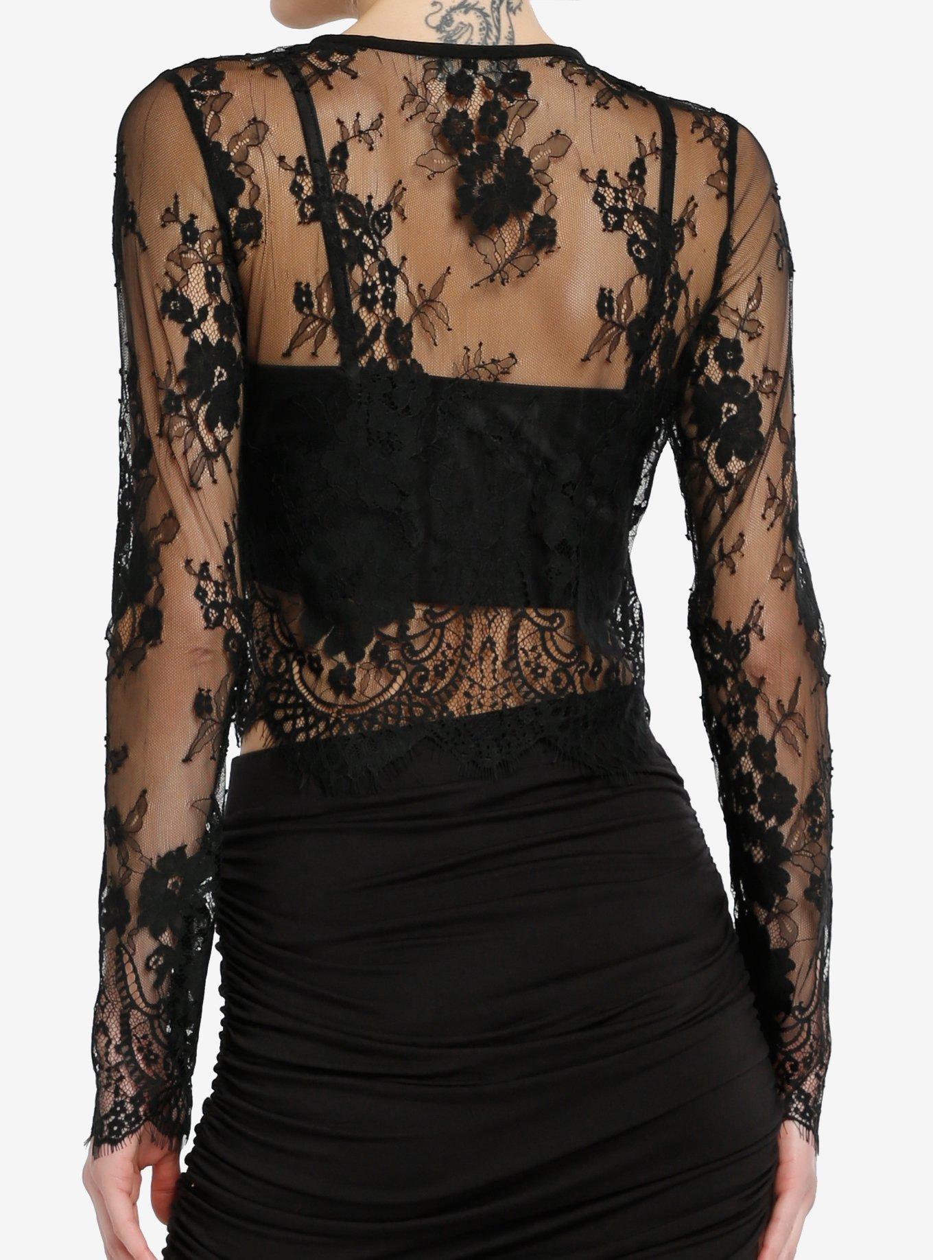 Cosmic Aura Black Lace Cami Twofer Dress