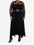 Cosmic Aura Black Floral Lace Girls Twofer Long-Sleeve Top Plus Size, BLACK, alternate