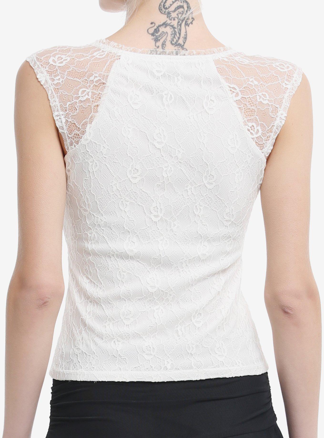 Sweet Society Ivory Lace Sweetheart Top, IVORY, alternate