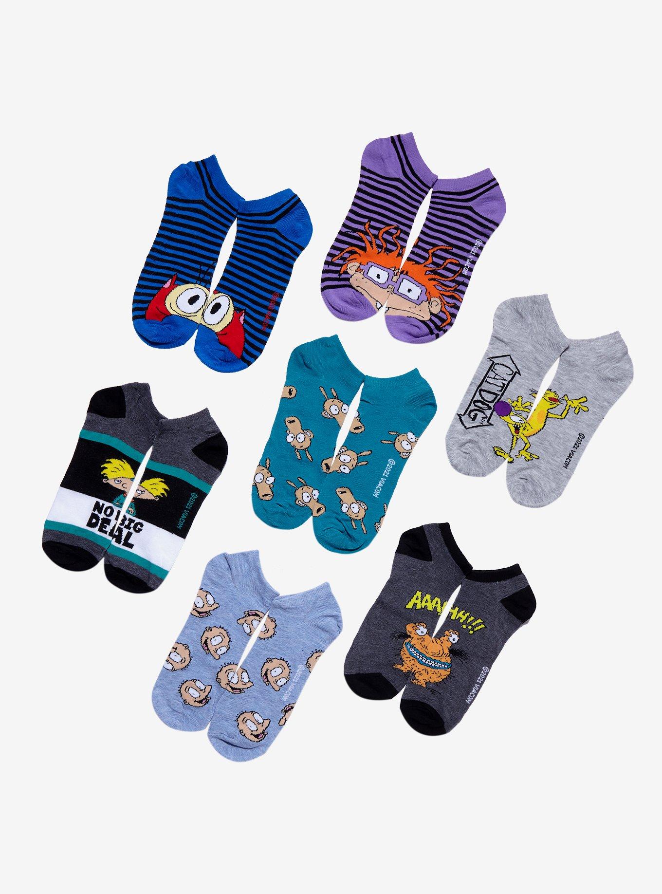 Nickelodeon '90s Cartoons 7 Days Of Socks Gift Set, , alternate