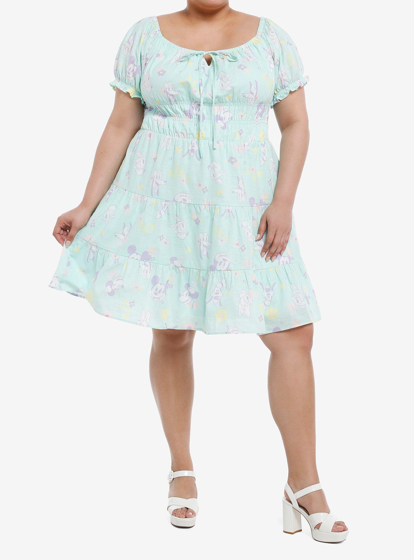 Her Universe Disney Mickey Mouse And Friends Pastel Spring Dress Plus Size, , hi-res