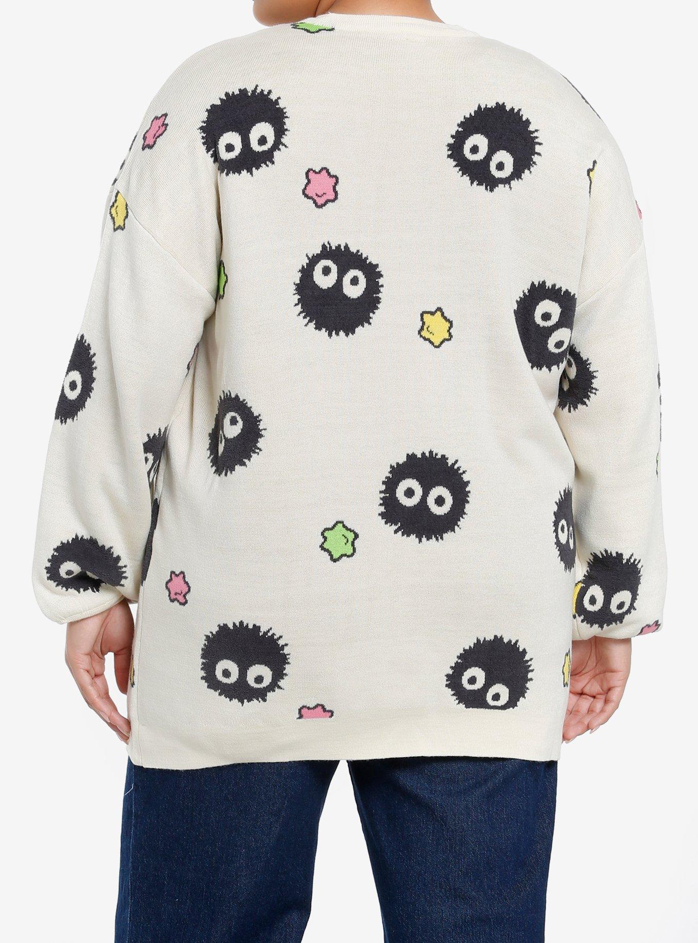 Her Universe Studio Ghibli Spirited Away Soot Sprites Star Candy Oversized Cardigan Plus Size, MULTI, alternate