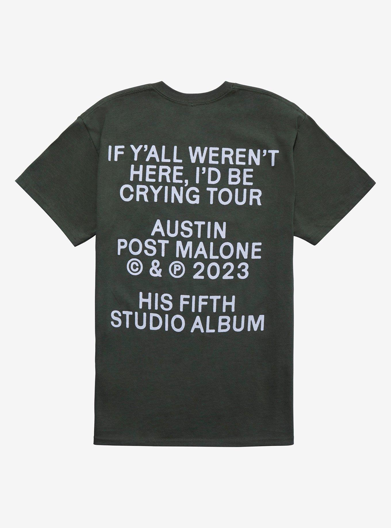 Post Malone If Y'all Weren't Here Tour T-Shirt, ARMY GREEN, alternate