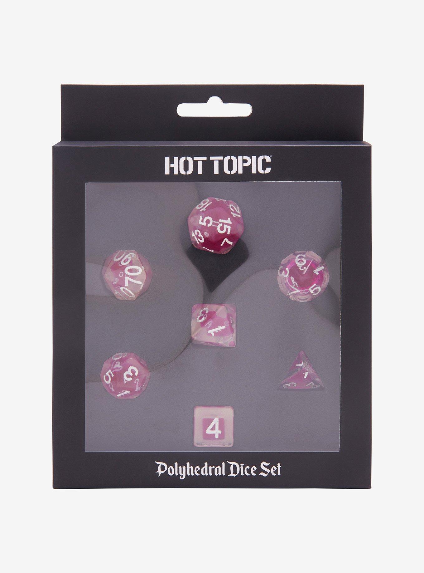 Hot Pink Polyhedral Dice Set, , alternate