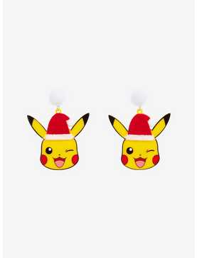 Pokemon Pikachu Santa Hat Drop Earrings, , hi-res