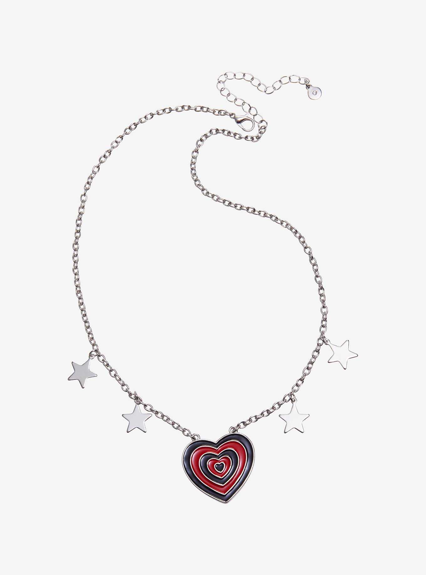 Social Collision Red & Black Heart Necklace, , hi-res
