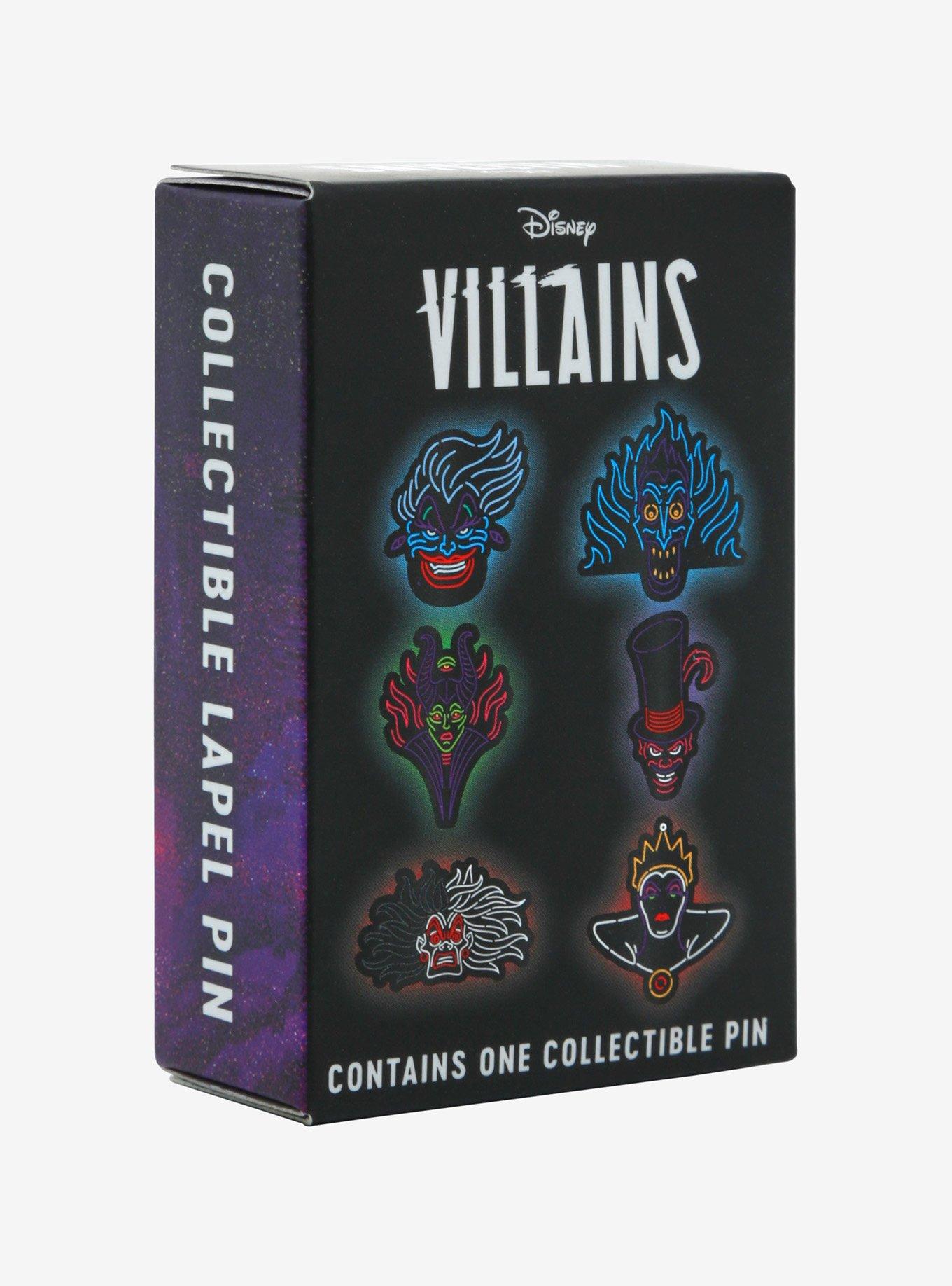 Disney Villains Neon Characters Blind Box Enamel Pin, , hi-res