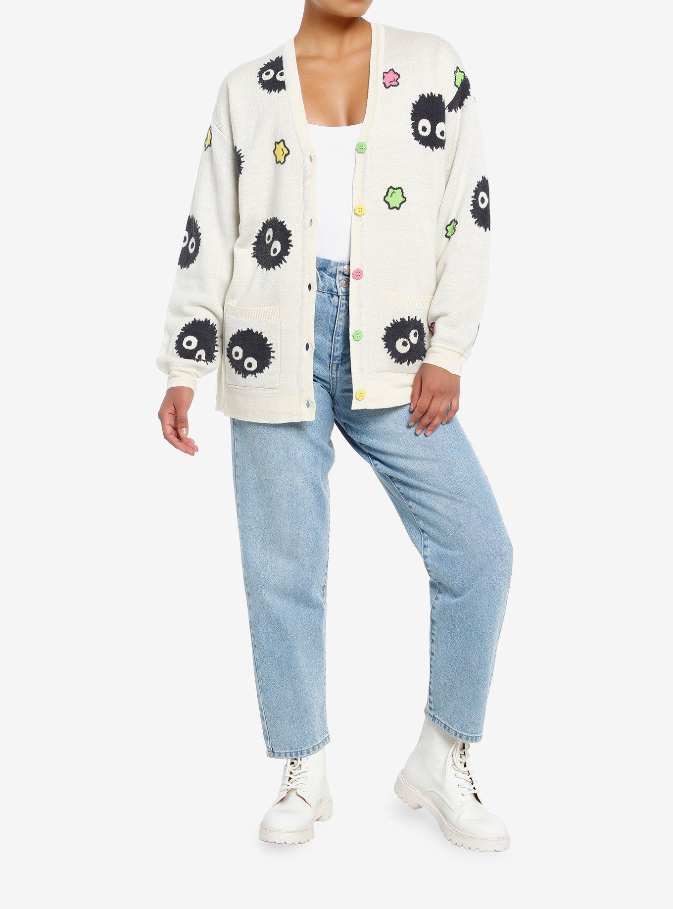 Studio Ghibli Spirited Away Soot Sprites Star Candy Girls Oversized Cardigan, MULTI, alternate