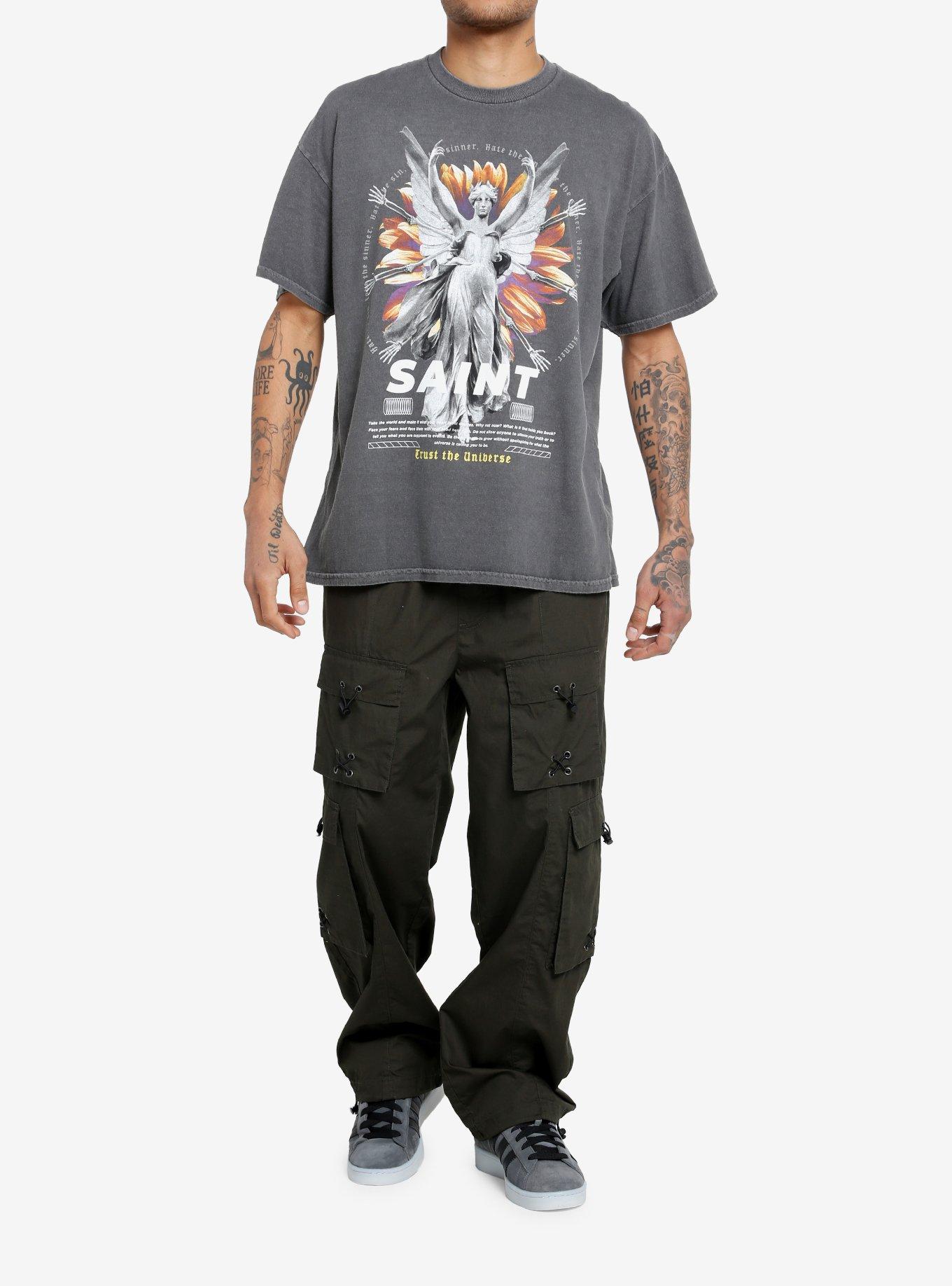 Cosmic Aura Saint Statue Oversized T-Shirt, , hi-res
