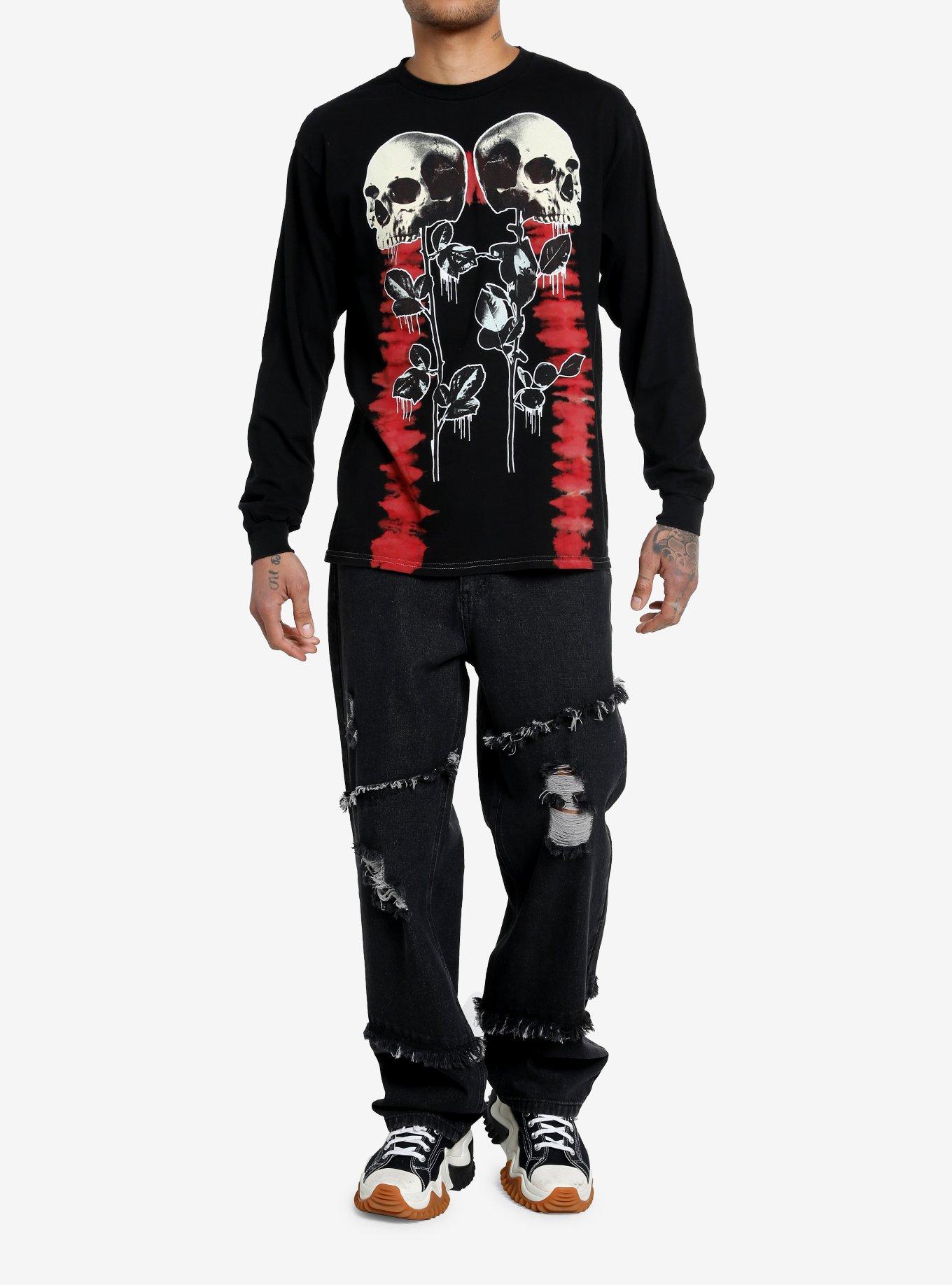 Social Collision® Skull Roses Tie-Dye Long-Sleeve T-Shirt, , hi-res