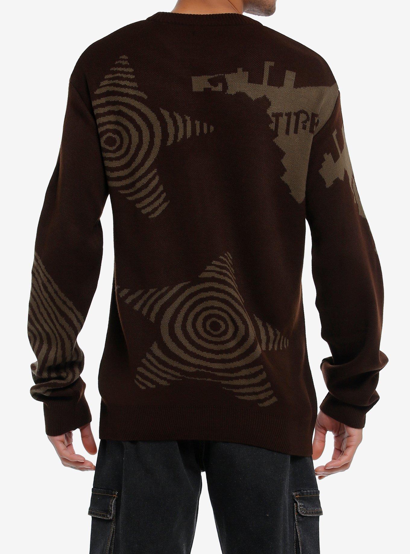 Grunge Swirl Star Intarsia Sweater, , hi-res