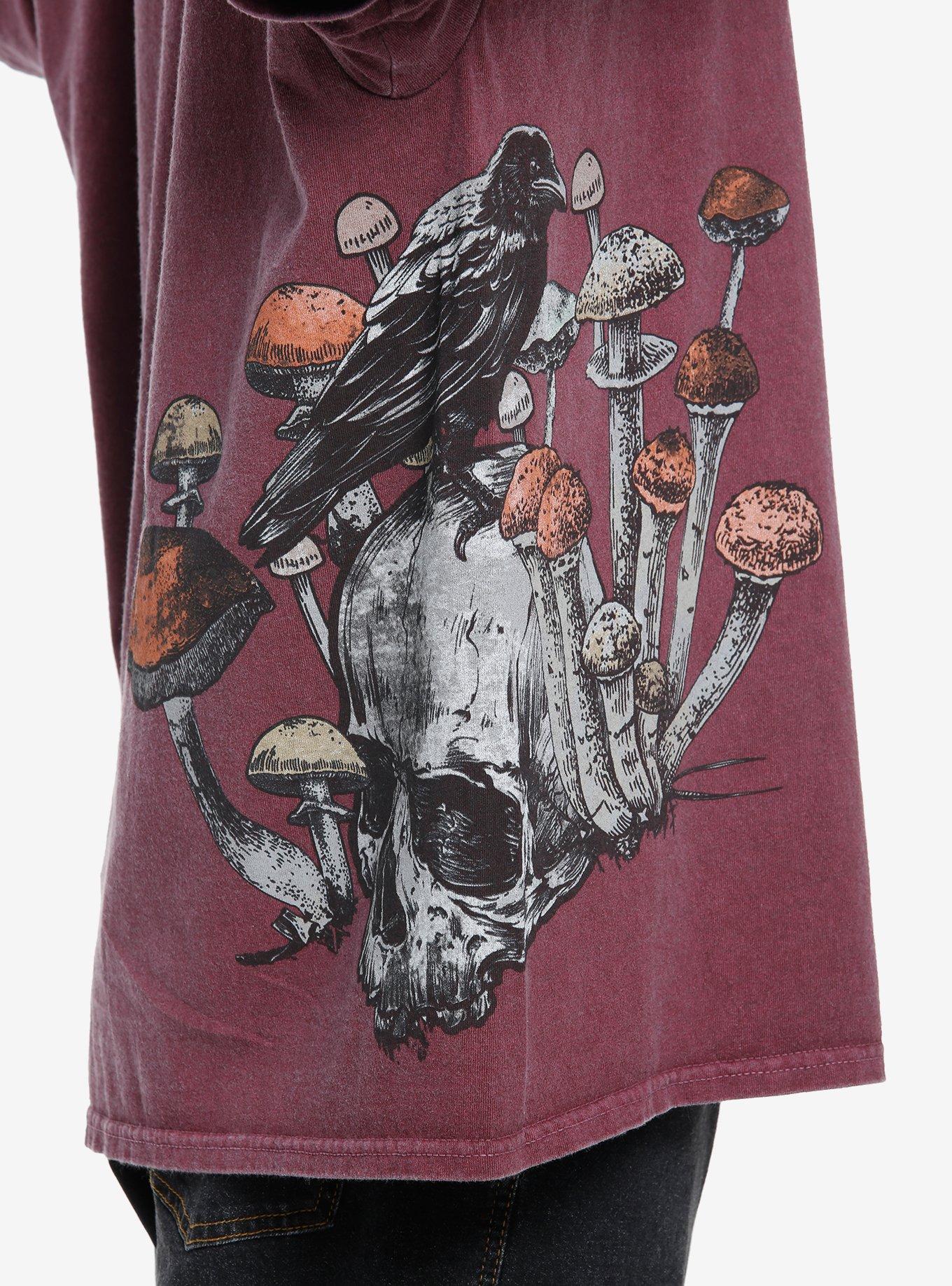 Social Collision® Always Sinner Skull & Mushrooms Twofer Long-Sleeve T-Shirt, MULTI, alternate