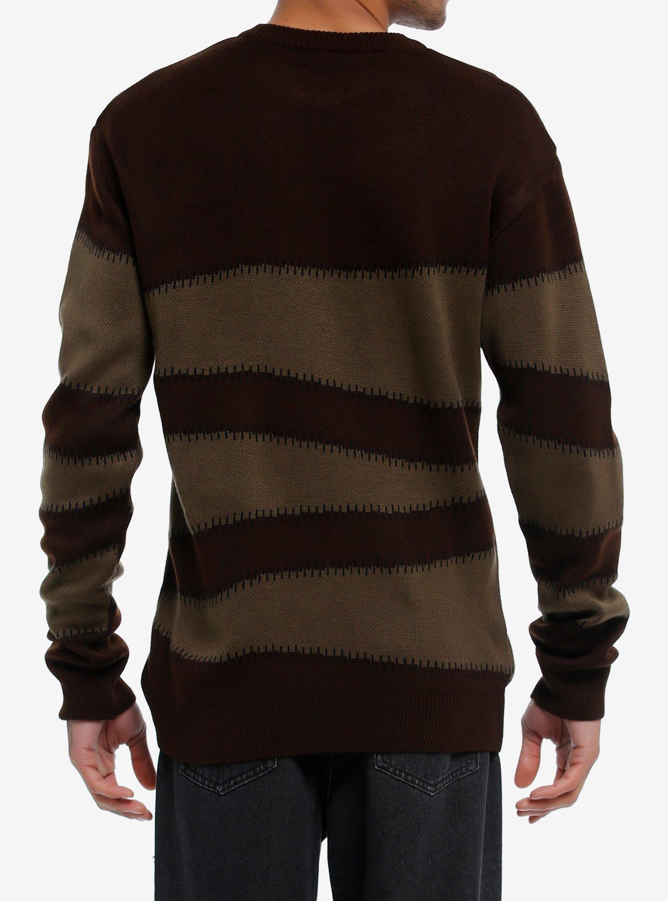 Brown Two-Tone Stitch Sweater, MULTI, alternate