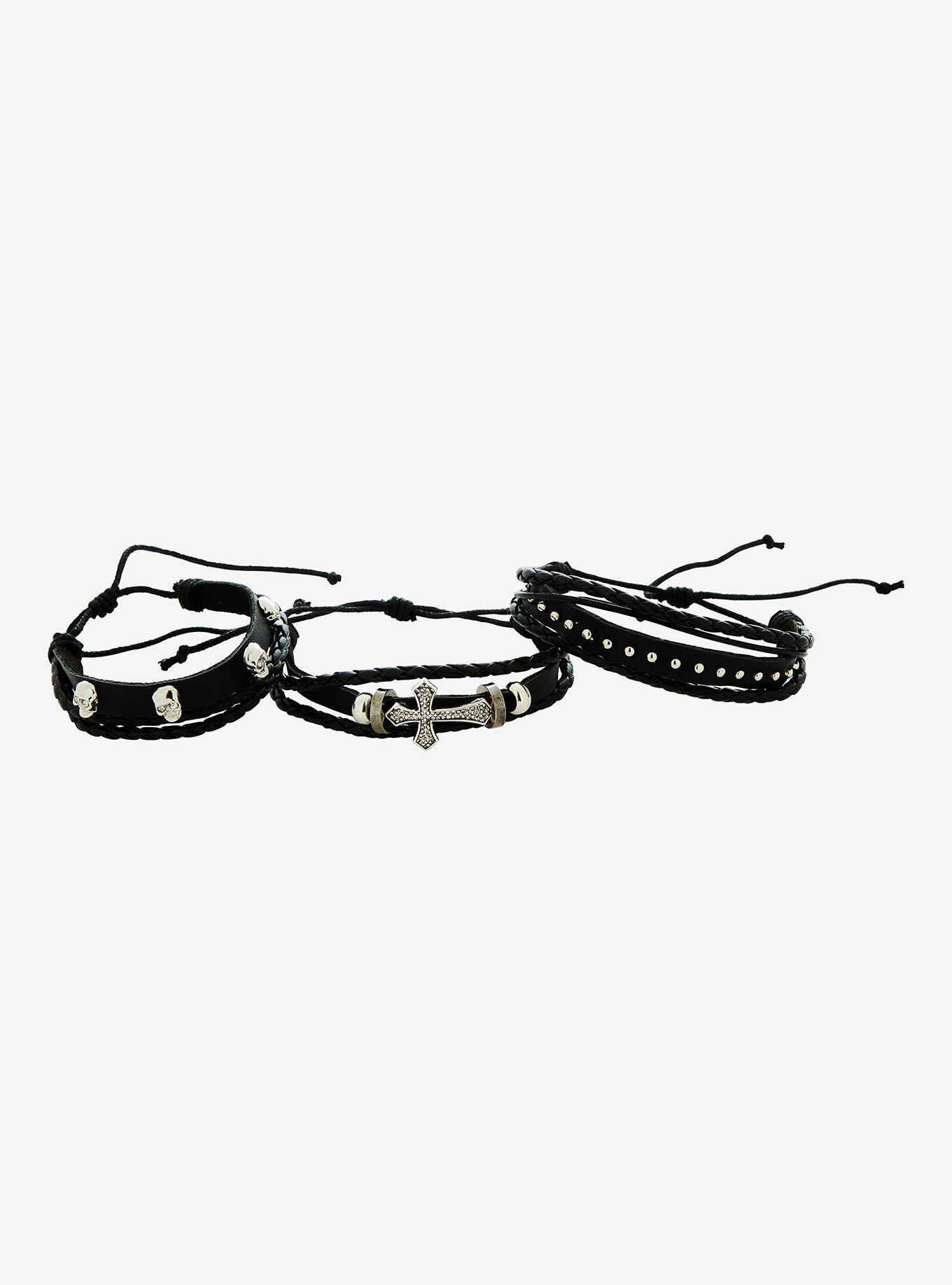 Social Collision Skull Cross Cuff Set, , alternate