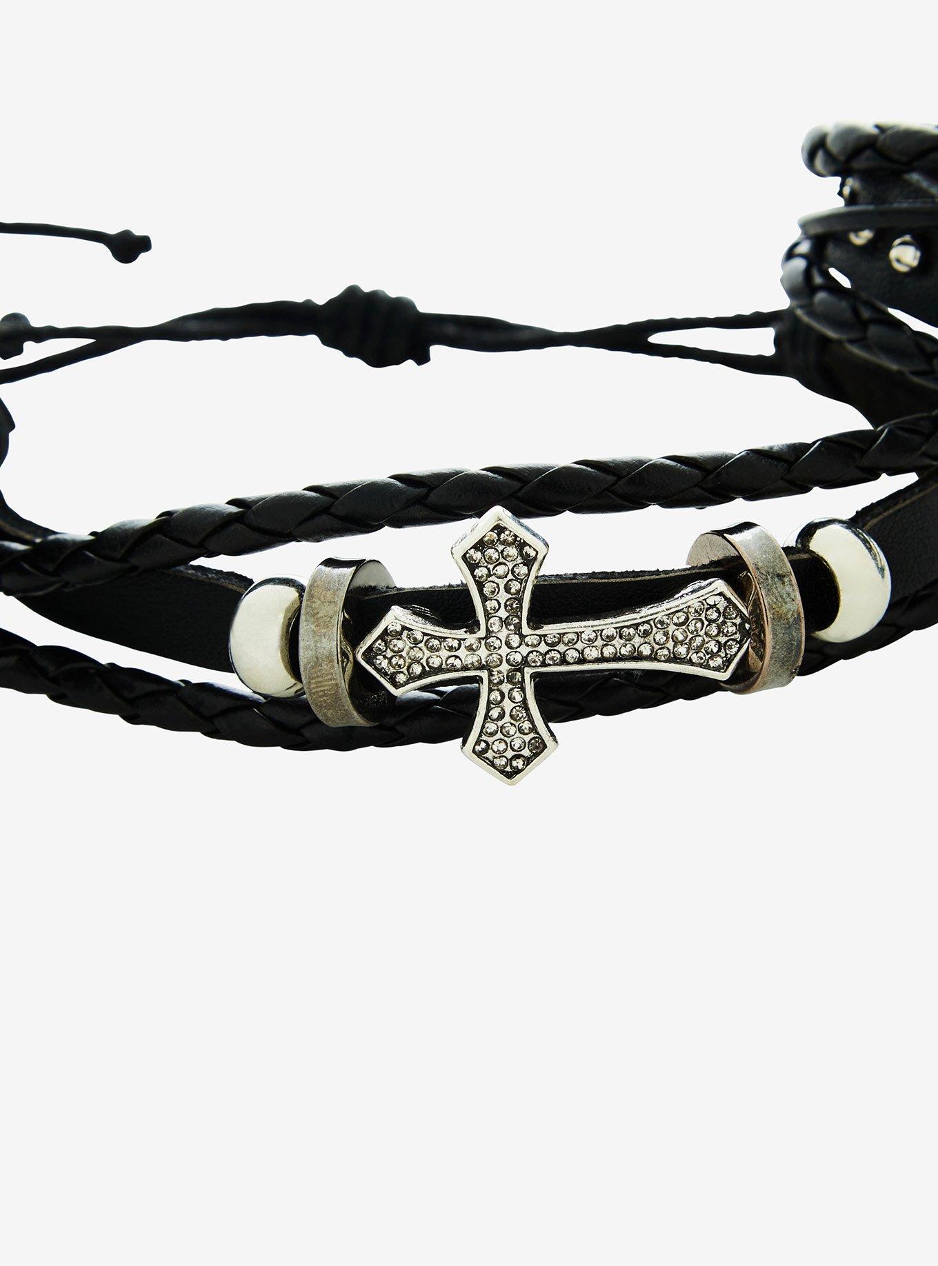Social Collision Skull Cross Cuff Set, , alternate