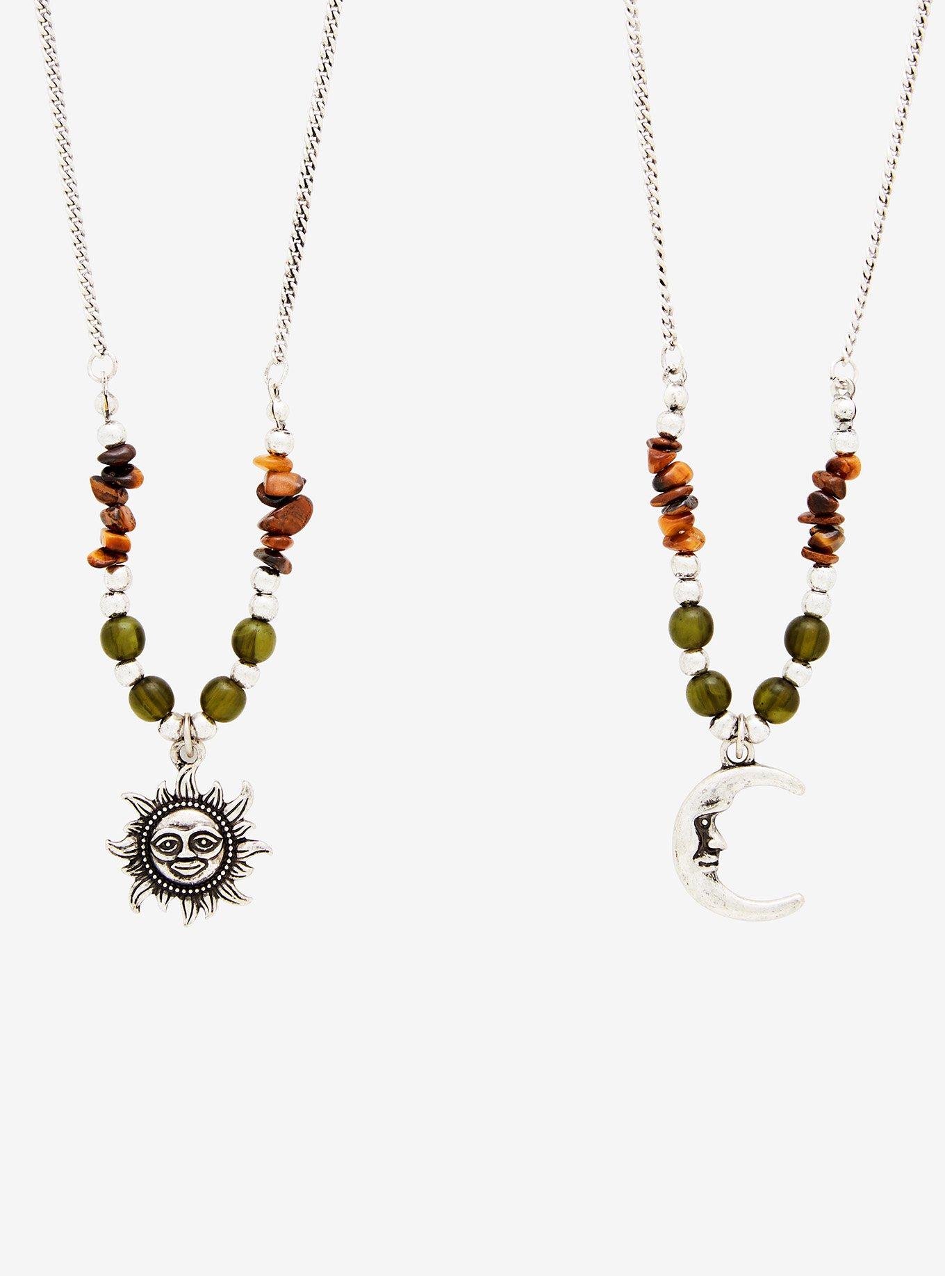 Social Collision Celestial Rock Beads Best Friend Necklace Set, , alternate