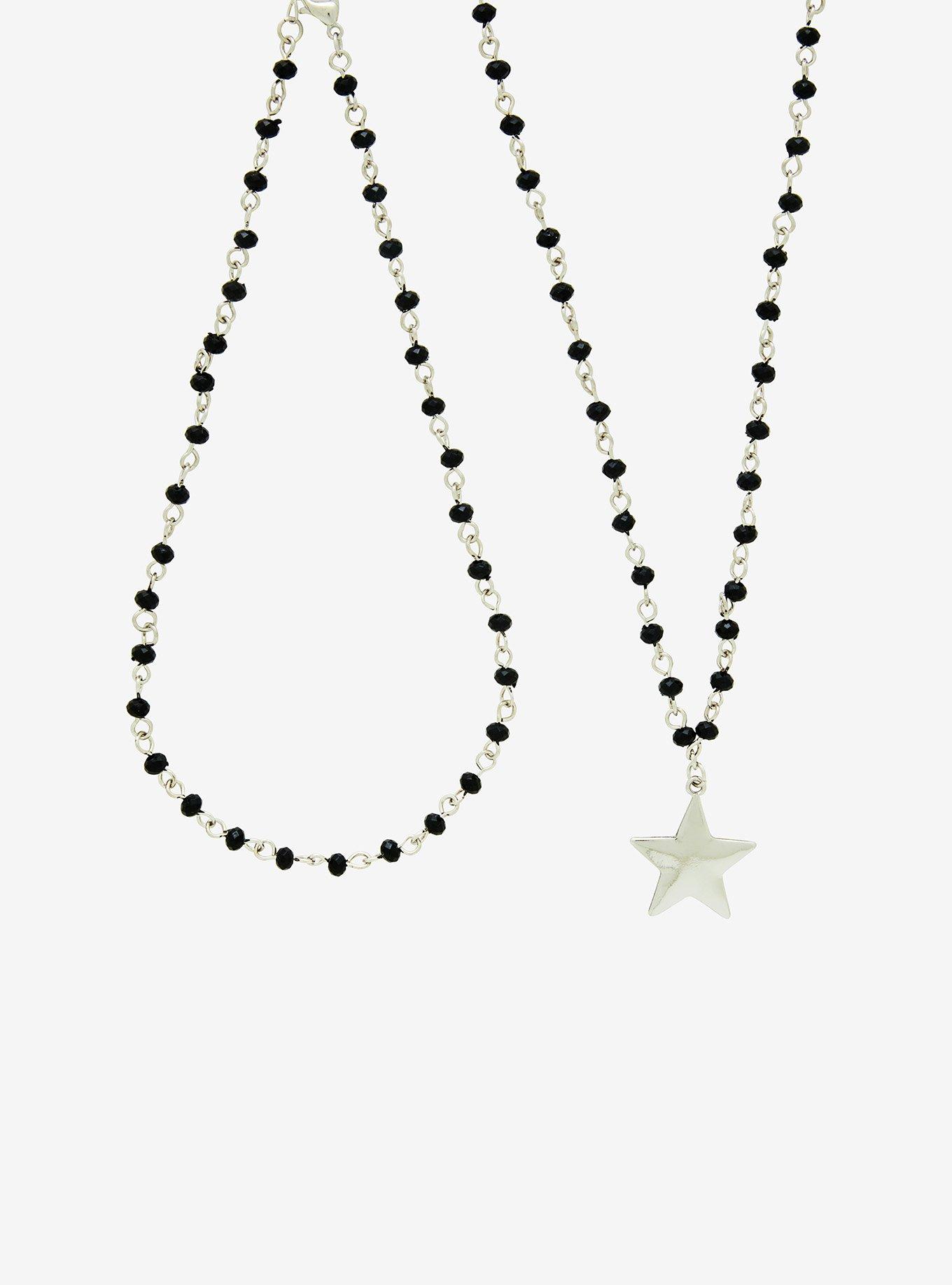 Cosmic Aura Star Black Bead Choker Set, , alternate